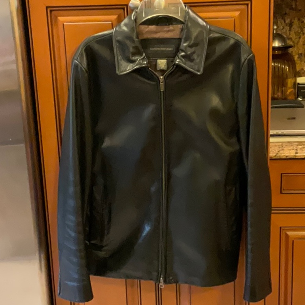 Banana Republic Leather Jacket Mens